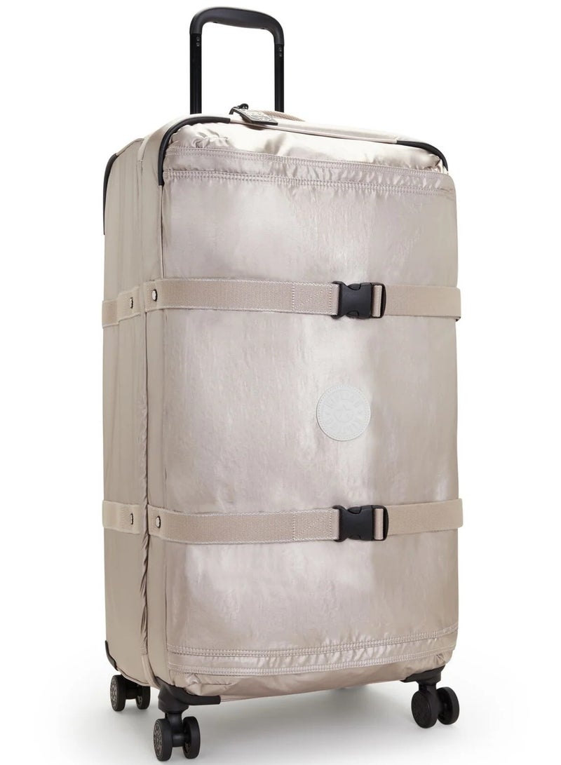 kipling Spontaneous Large 4-Double Wheeled Female Check-In Luggage Trolley - Metallic Glow - Image 2